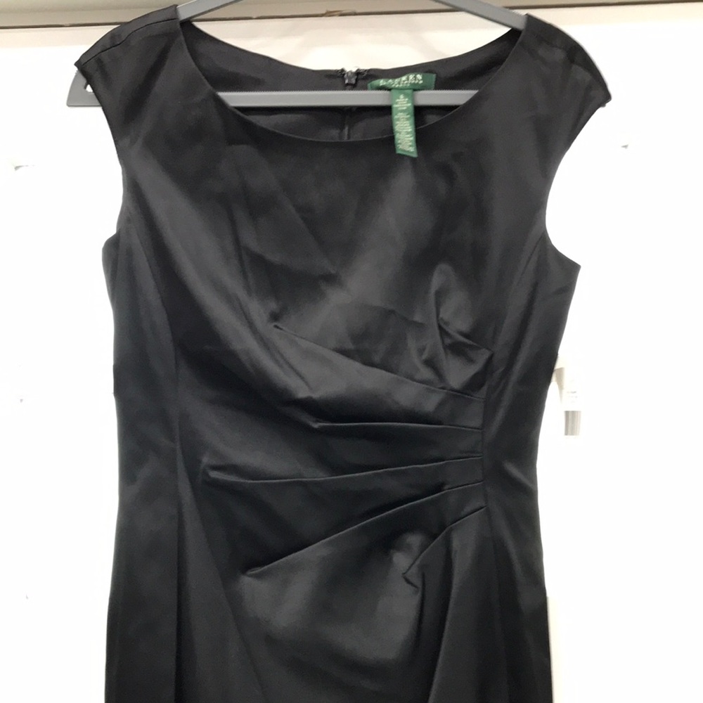 Lauren Ralph Lauren Black Cap-Sleeve Sheath Dress